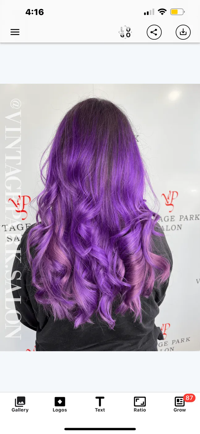 Client color transformation at Vintage Park Salon