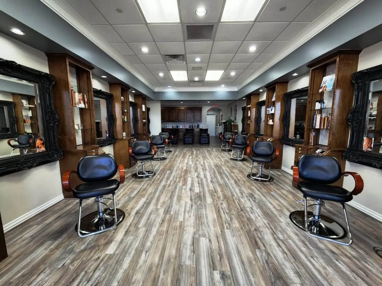 Styling stations inside Vintage Park Salon